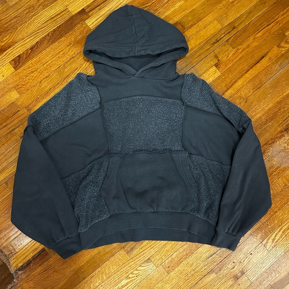 Aerie Charcoal Textured Panel Hoodie